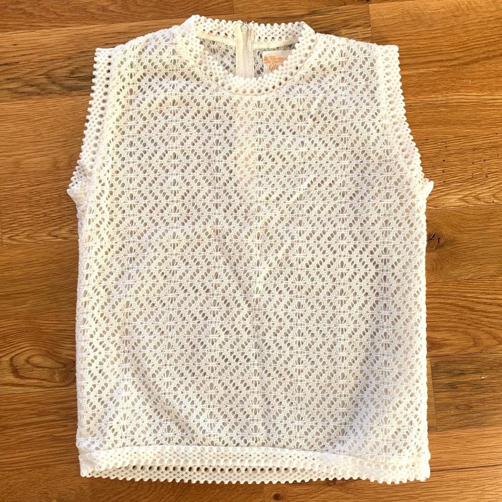 Vintage Glentex white crochet top